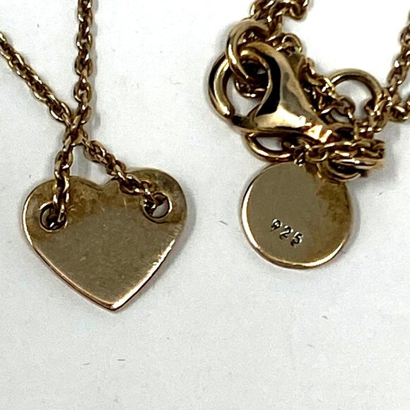 Stella & Dot Gold Heart Charm Necklace 925 Gold Plated Delicate Feminine - Picture 11 of 12